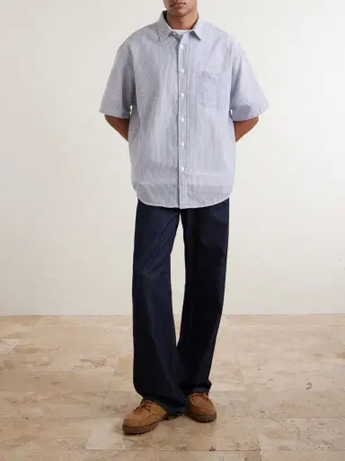 FrizmWORKS Striped Cotton-Blend Seersucker Shirt - Men | Thumbnail 2 FrizmWORKS Striped Cotton-Blend Seersucker Shirt - Men | Thumbnail 2
