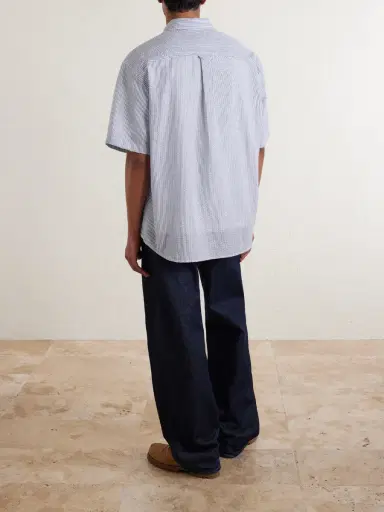 FrizmWORKS Striped Cotton-Blend Seersucker Shirt - Men | Thumbnail 4 FrizmWORKS Striped Cotton-Blend Seersucker Shirt - Men | Thumbnail 4