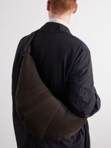 Lemaire Croissant Nubuck Messenger Bag - Men | Thumbnail 3 Lemaire Croissant Nubuck Messenger Bag - Men | Thumbnail 3