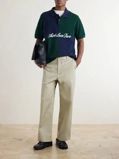 Aimé Leon Dore Logo-Embroidered Colour-Block Cotton-Piqué Polo Shirt - Men | Thumbnail 2 Aimé Leon Dore Logo-Embroidered Colour-Block Cotton-Piqué Polo Shirt - Men | Thumbnail 2