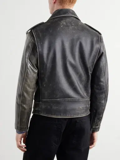 Maison Margiela Belted Distressed Leather Biker Jacket - Men | Thumbnail 4 Maison Margiela Belted Distressed Leather Biker Jacket - Men | Thumbnail 4