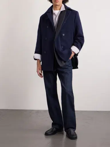 Anderson & Sheppard Double-Breasted Wool and Cashmere Peacoat - Men | Thumbnail 2 Anderson & Sheppard Double-Breasted Wool and Cashmere Peacoat - Men | Thumbnail 2