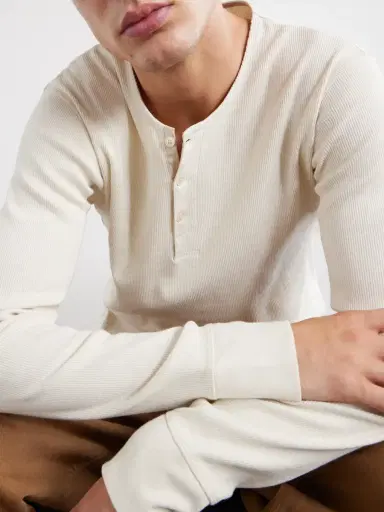 Lemaire Henley Ribbed Cotton T-shirt - Men | Thumbnail 5 Lemaire Henley Ribbed Cotton T-shirt - Men | Thumbnail 5