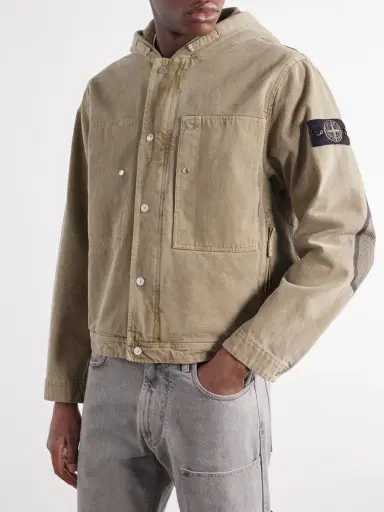 Stone Island Hooded Mineral Dyed Cotton-Gabardine Jacket - Men | Thumbnail 3 Stone Island Hooded Mineral Dyed Cotton-Gabardine Jacket - Men | Thumbnail 3