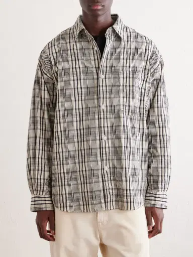 FrizmWORKS Striped Crinkled Cotton-Blend Shirt - Men | Thumbnail 3 FrizmWORKS Striped Crinkled Cotton-Blend Shirt - Men | Thumbnail 3