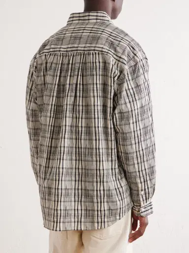 FrizmWORKS Striped Crinkled Cotton-Blend Shirt - Men | Thumbnail 4 FrizmWORKS Striped Crinkled Cotton-Blend Shirt - Men | Thumbnail 4