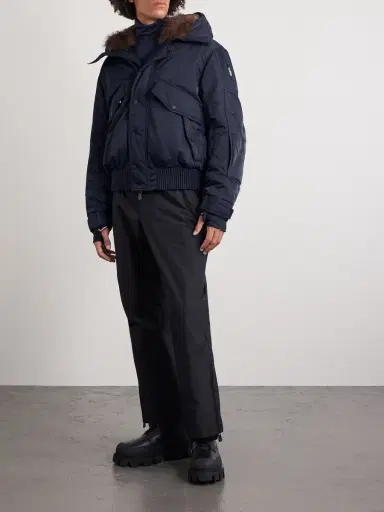 Moncler Grenoble Breche Shearling-Trimmed Gabardine Hooded Down Jacket - Men | Thumbnail 2 Moncler Grenoble Breche Shearling-Trimmed Gabardine Hooded Down Jacket - Men | Thumbnail 2