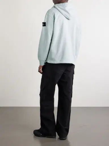 Stone Island Logo-Appliquéd Reflective Cotton-Jersey Zip-Up Hoodie - Men | Thumbnail 4 Stone Island Logo-Appliquéd Reflective Cotton-Jersey Zip-Up Hoodie - Men | Thumbnail 4