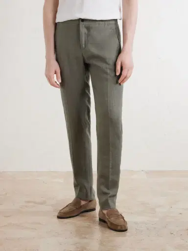 Kiton Tapered Linen Trousers - Men | Thumbnail 3 Kiton Tapered Linen Trousers - Men | Thumbnail 3