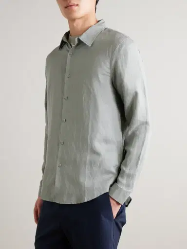 Onia Air Spread-Collar Linen and Lyocell-Blend Shirt - Men | Thumbnail 3 Onia Air Spread-Collar Linen and Lyocell-Blend Shirt - Men | Thumbnail 3