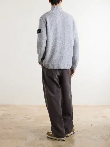 Stone Island Wool-Blend Half-Zip Sweater - Men | Thumbnail 4 Stone Island Wool-Blend Half-Zip Sweater - Men | Thumbnail 4