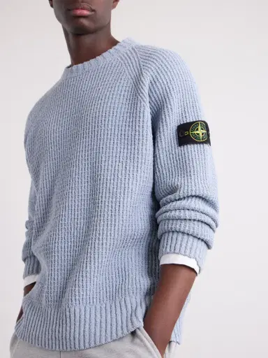 Stone Island Logo-Appliquéd Ribbed Cotton-Blend Sweater - Men | Thumbnail 5 Stone Island Logo-Appliquéd Ribbed Cotton-Blend Sweater - Men | Thumbnail 5