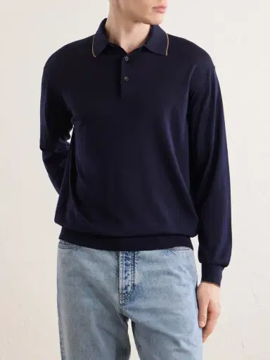 Kiton Merino Wool Polo Shirt - Men | Thumbnail 3 Kiton Merino Wool Polo Shirt - Men | Thumbnail 3