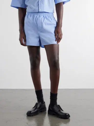 AMI PARIS Straight-Leg Embroidered Cotton-Poplin Shorts - Men | Thumbnail 3 AMI PARIS Straight-Leg Embroidered Cotton-Poplin Shorts - Men | Thumbnail 3