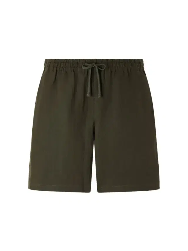 Straight-Leg Linen Drawstring Shorts - Men Straight-Leg Linen Drawstring Shorts - Men