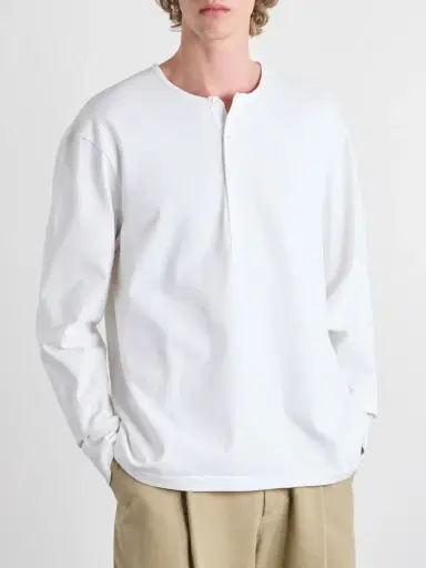 Studio Nicholson Cotton-Jersey Henley T-Shirt - Men | Thumbnail 3 Studio Nicholson Cotton-Jersey Henley T-Shirt - Men | Thumbnail 3