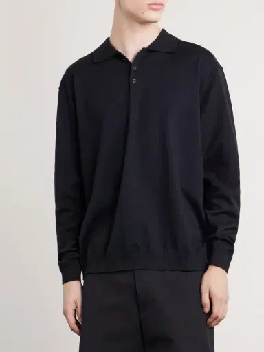 ATON Cotton-Blend Polo Sweater - Men | Thumbnail 3 ATON Cotton-Blend Polo Sweater - Men | Thumbnail 3