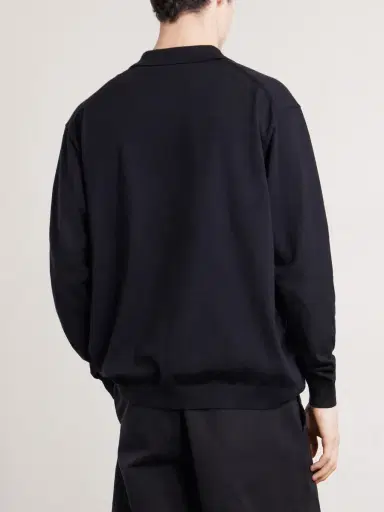 ATON Cotton-Blend Polo Sweater - Men | Thumbnail 4 ATON Cotton-Blend Polo Sweater - Men | Thumbnail 4