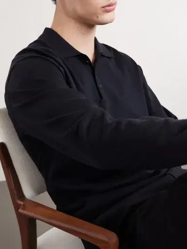 ATON Cotton-Blend Polo Sweater - Men | Thumbnail 5 ATON Cotton-Blend Polo Sweater - Men | Thumbnail 5
