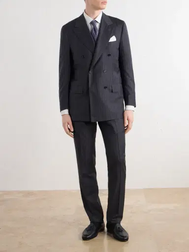 Kiton Double-Breasted Pinstriped Wool Suit Jacket - Men | Thumbnail 2 Kiton Double-Breasted Pinstriped Wool Suit Jacket - Men | Thumbnail 2
