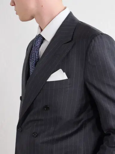 Kiton Double-Breasted Pinstriped Wool Suit Jacket - Men | Thumbnail 5 Kiton Double-Breasted Pinstriped Wool Suit Jacket - Men | Thumbnail 5