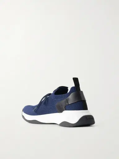 Berluti Shadow Logo-Embroidered Leather-Trimmed Stretch-Knit Sneakers - Men | Thumbnail 4 Berluti Shadow Logo-Embroidered Leather-Trimmed Stretch-Knit Sneakers - Men | Thumbnail 4