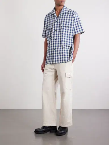Monitaly Milano Gingham Cotton and Linen-Blend Shirt - Men | Thumbnail 2 Monitaly Milano Gingham Cotton and Linen-Blend Shirt - Men | Thumbnail 2