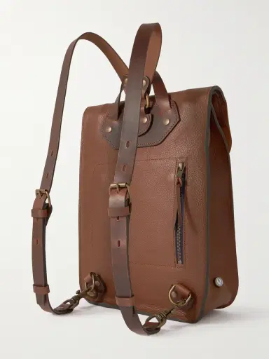 Bleu de Chauffe Full-Grain Leather Backpack - Men | Thumbnail 3 Bleu de Chauffe Full-Grain Leather Backpack - Men | Thumbnail 3