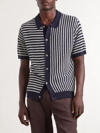 Onia Striped Knitted Linen Shirt - Men | Thumbnail 3 Onia Striped Knitted Linen Shirt - Men | Thumbnail 3