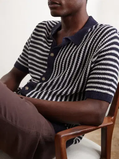 Onia Striped Knitted Linen Shirt - Men | Thumbnail 5 Onia Striped Knitted Linen Shirt - Men | Thumbnail 5