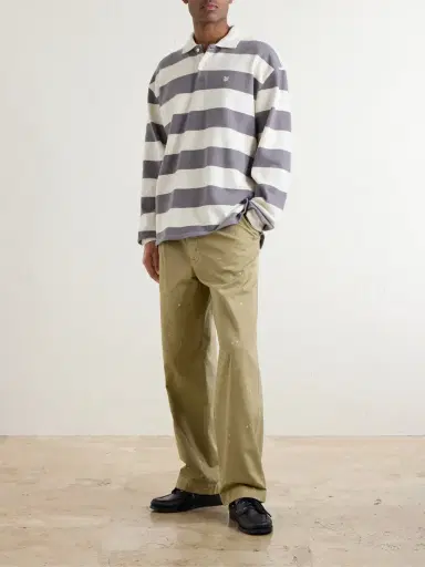 Aimé Leon Dore Striped Cotton-Jersey Polo Sweater - Men | Thumbnail 2 Aimé Leon Dore Striped Cotton-Jersey Polo Sweater - Men | Thumbnail 2