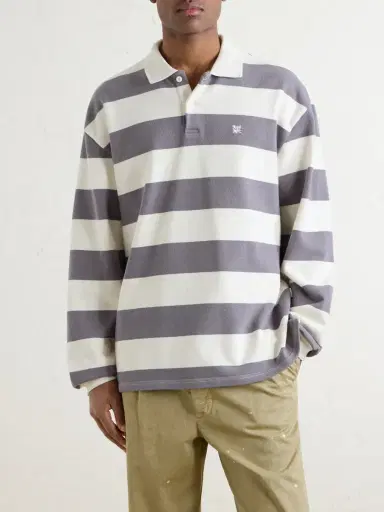 Aimé Leon Dore Striped Cotton-Jersey Polo Sweater - Men | Thumbnail 3 Aimé Leon Dore Striped Cotton-Jersey Polo Sweater - Men | Thumbnail 3