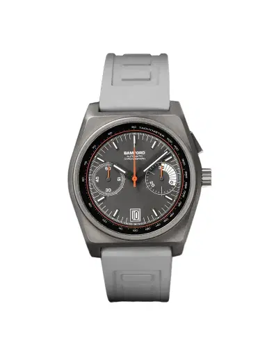 Bamford London B347 Automatic Chronograph 41.5mm Titanium and Rubber Watch, Ref. No. B3TIGRWH.B2RUGR - Men | Thumbnail 1 Bamford London B347 Automatic Chronograph 41.5mm Titanium and Rubber Watch, Ref. No. B3TIGRWH.B2RUGR - Men | Thumbnail 1
