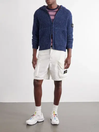 Stone Island Knitted Cotton-Chenille Zip-Up Hoodie - Men | Thumbnail 2 Stone Island Knitted Cotton-Chenille Zip-Up Hoodie - Men | Thumbnail 2