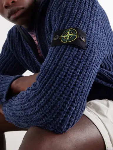 Stone Island Knitted Cotton-Chenille Zip-Up Hoodie - Men | Thumbnail 5 Stone Island Knitted Cotton-Chenille Zip-Up Hoodie - Men | Thumbnail 5