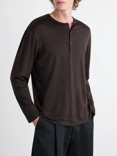 Studio Nicholson Cotton-Jersey Henley T-Shirt - Men | Thumbnail 3 Studio Nicholson Cotton-Jersey Henley T-Shirt - Men | Thumbnail 3