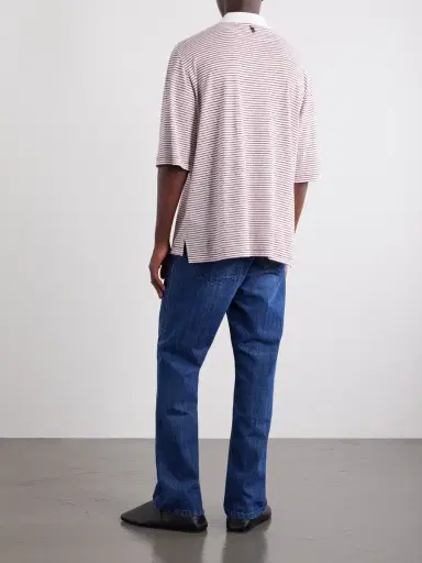 Wales Bonner Bask Striped Linen and Cotton-Blend Polo Shirt - Men | Thumbnail 4 Wales Bonner Bask Striped Linen and Cotton-Blend Polo Shirt - Men | Thumbnail 4