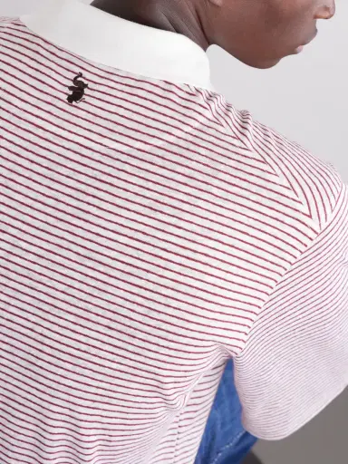Wales Bonner Bask Striped Linen and Cotton-Blend Polo Shirt - Men | Thumbnail 5 Wales Bonner Bask Striped Linen and Cotton-Blend Polo Shirt - Men | Thumbnail 5