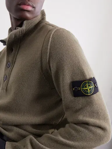 Stone Island Virgin Wool-Blend Polo Sweater - Men | Thumbnail 5 Stone Island Virgin Wool-Blend Polo Sweater - Men | Thumbnail 5