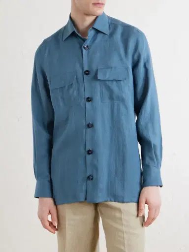 Kiton Linen Shirt - Men | Thumbnail 3 Kiton Linen Shirt - Men | Thumbnail 3
