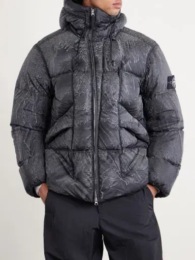 Stone Island Reflective Quilted Recycled-Nylon Tela Hooded Down Jacket - Men | Thumbnail 3 Stone Island Reflective Quilted Recycled-Nylon Tela Hooded Down Jacket - Men | Thumbnail 3