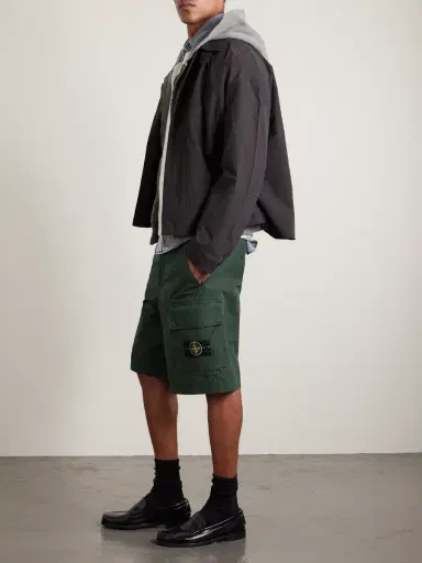 Stone Island Straight-Leg Organic Cotton-Canvas Cargo Shorts - Men | Thumbnail 2 Stone Island Straight-Leg Organic Cotton-Canvas Cargo Shorts - Men | Thumbnail 2