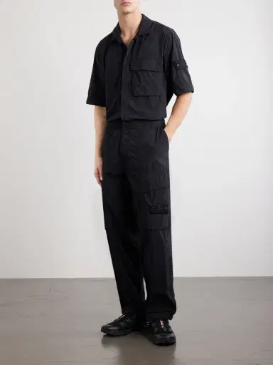 Stone Island STONE ISLAND GHOST Wide-Leg Cotton-Canvas Trousers - Men | Thumbnail 2 Stone Island STONE ISLAND GHOST Wide-Leg Cotton-Canvas Trousers - Men | Thumbnail 2