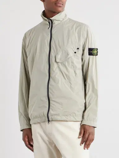 Stone Island Logo-Appliquéd Garment-Dyed Shell Jacket - Men | Thumbnail 3 Stone Island Logo-Appliquéd Garment-Dyed Shell Jacket - Men | Thumbnail 3