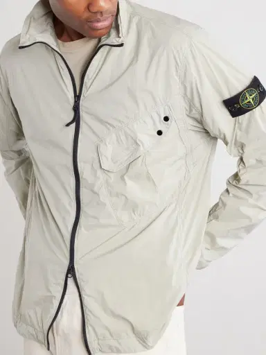 Stone Island Logo-Appliquéd Garment-Dyed Shell Jacket - Men | Thumbnail 5 Stone Island Logo-Appliquéd Garment-Dyed Shell Jacket - Men | Thumbnail 5