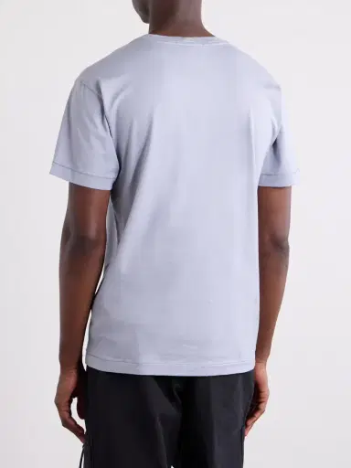 Stone Island Logo-Appliquéd Garment-Dyed Cotton-Jersey T-Shirt - Men | Thumbnail 4 Stone Island Logo-Appliquéd Garment-Dyed Cotton-Jersey T-Shirt - Men | Thumbnail 4