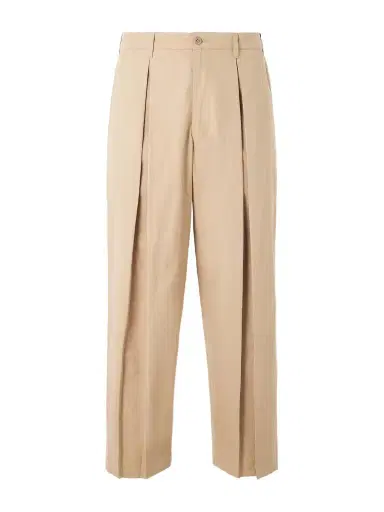 Monitaly Ekusy Wide-Leg Cropped Pleated Cotton Trousers - Men | Thumbnail 1 Monitaly Ekusy Wide-Leg Cropped Pleated Cotton Trousers - Men | Thumbnail 1