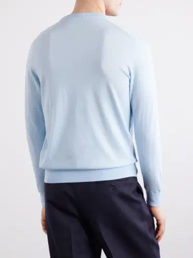 Anderson & Sheppard Knitted Sea Island Cotton Sweater - Men | Thumbnail 4 Anderson & Sheppard Knitted Sea Island Cotton Sweater - Men | Thumbnail 4