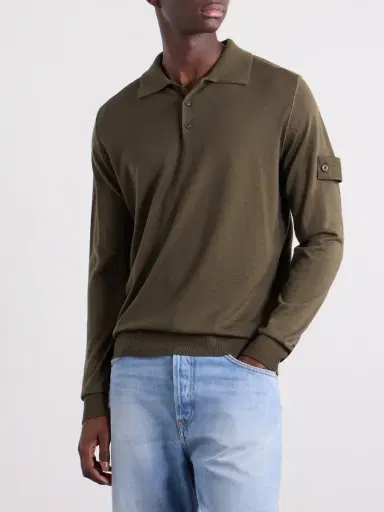 Stone Island STONE ISLAND GHOST Virgin Wool Polo Shirt - Men | Thumbnail 3 Stone Island STONE ISLAND GHOST Virgin Wool Polo Shirt - Men | Thumbnail 3