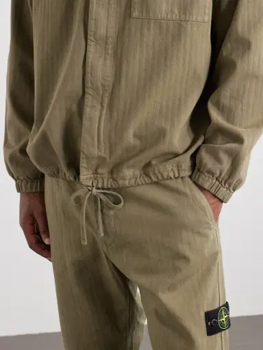 Stone Island Logo-Appliquéd Garment-Dyed Herringbone Cotton Shirt - Men | Thumbnail 6 Stone Island Logo-Appliquéd Garment-Dyed Herringbone Cotton Shirt - Men | Thumbnail 6